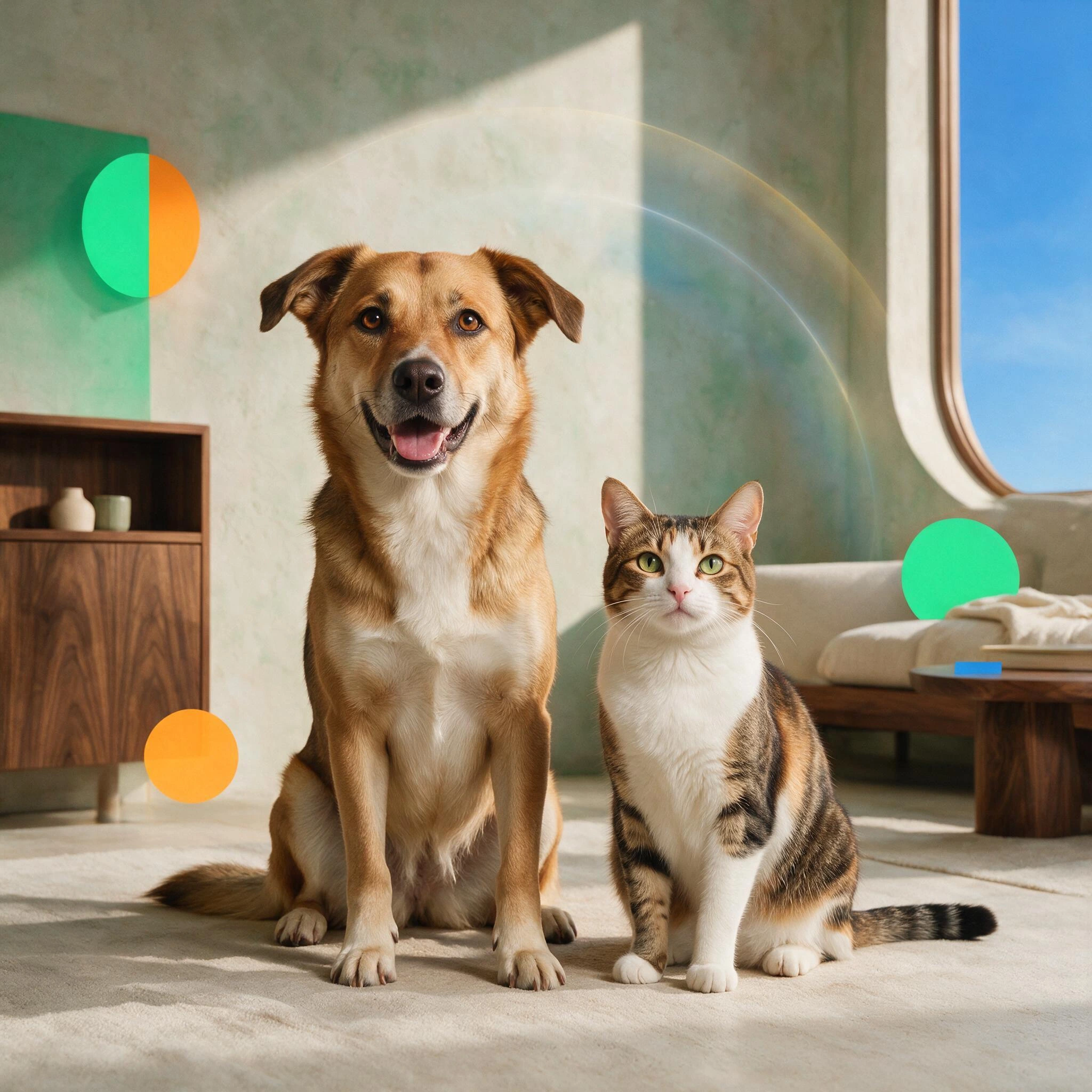 Illustrative dog and cat imagery for Fur Forecast